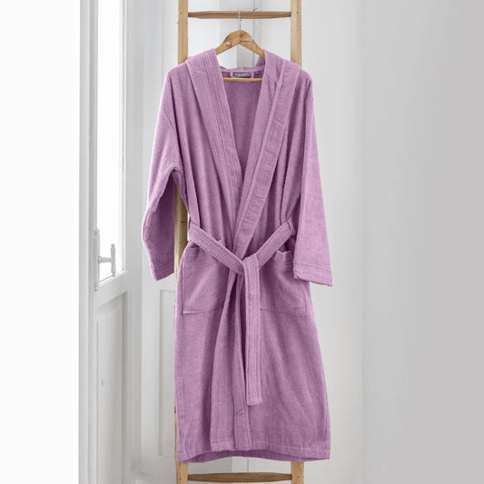 Accappatoio spugna cotone unisex uomo donna Di Maestro malva