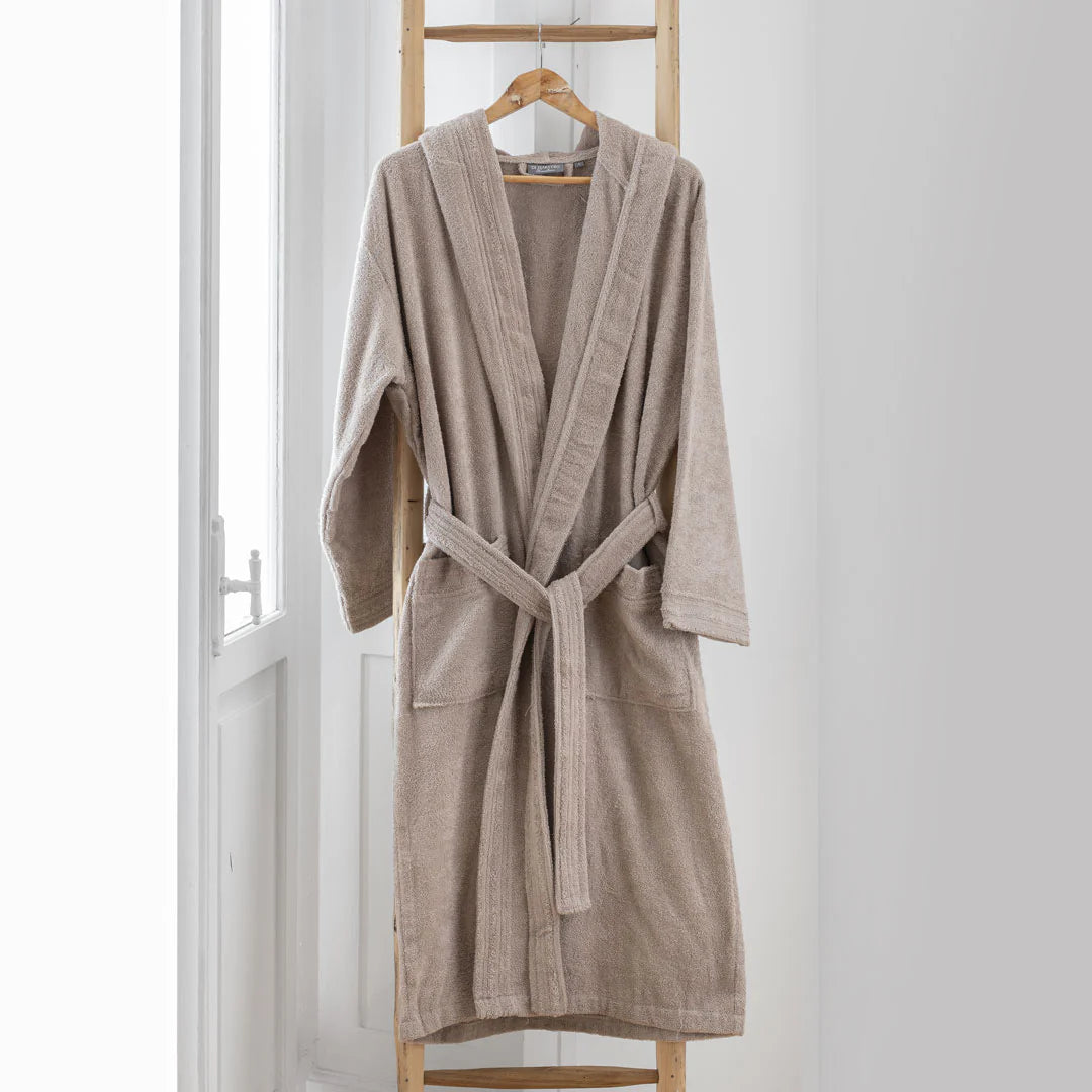 Accappatoio spugna cotone unisex uomo donna Di Maestro tortora