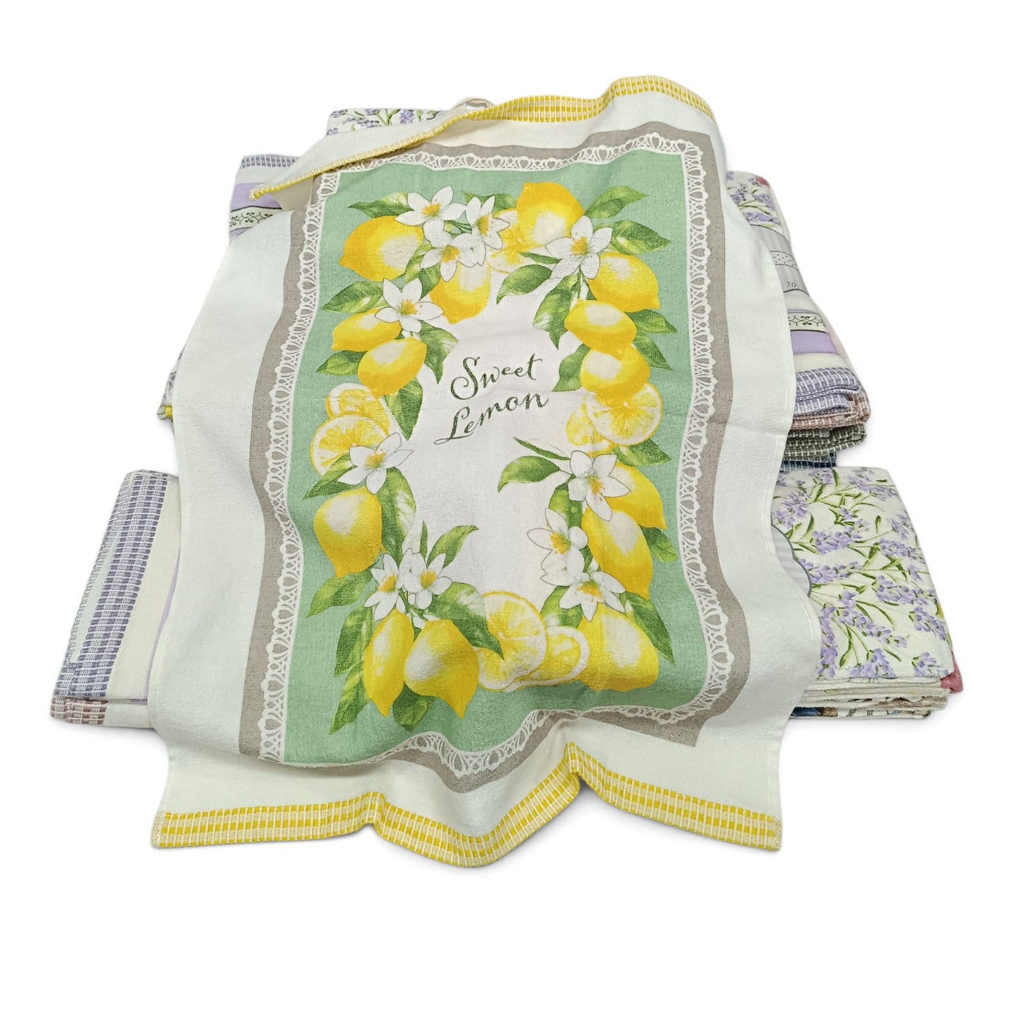 Pacco 6 pezzi strofinacci in 100% cotone spugna – Vari colori canovacci asciugapiatti