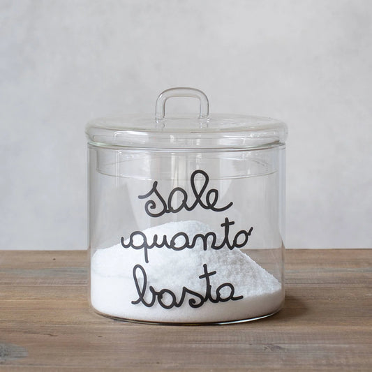Barattolo Sale Vetro Borosilicato Ermetico Salt All You Need Simple Day 12x13cm
