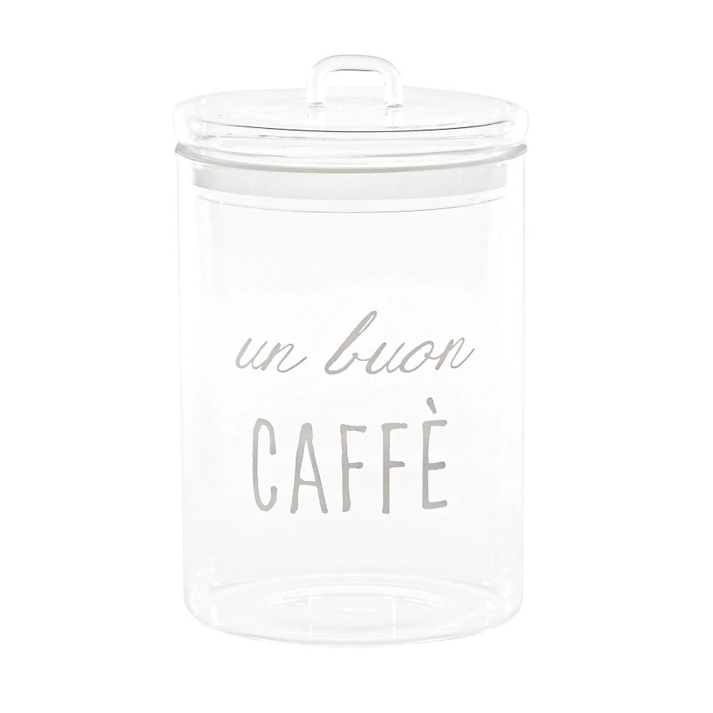 Barattolo Caffè capsule polvere chicchi Vetro Borosilicato Ermetico Un Buon Caffè Simple Day 12x20cm