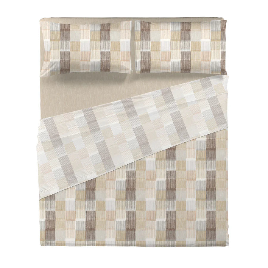 LENZUOLA MATRIMONIALI DI COTONE COMPLETO LETTO DI MAESTRO ITALIA RIGHE barrett teal