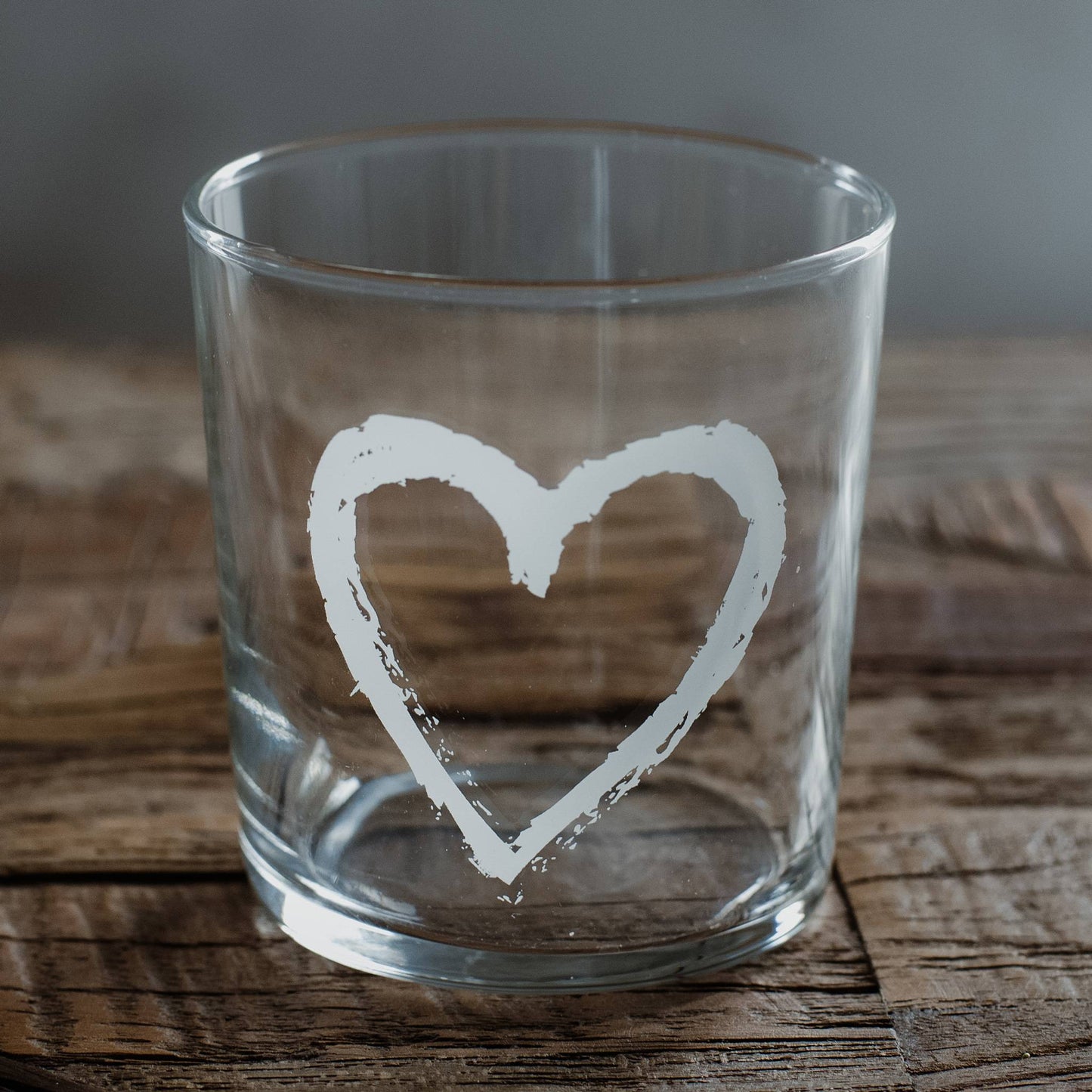 Set di 6 bicchieri da acqua in vetro decorazione cuore graffiti SIMPLE DAY