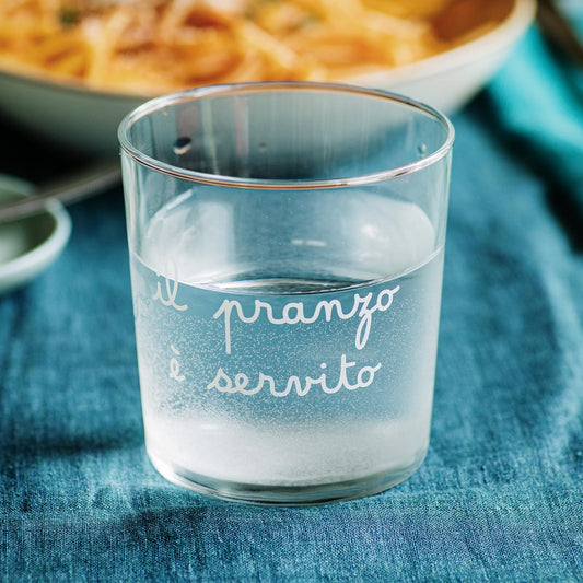 Set 6 Bicchieri Acqua Vetro Temperato Il Pranzo è Servito Simple Day 35,5cl