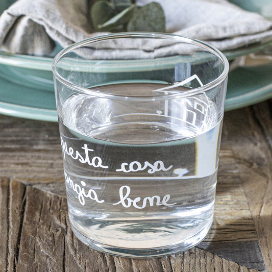 Set di 6 bicchieri da acqua in questa casa si mangia bene SIMPLE DAY