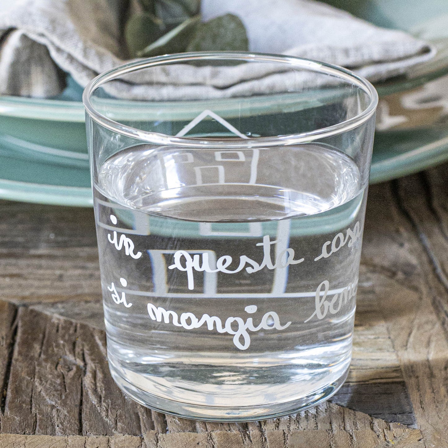 Set di 6 bicchieri da acqua in questa casa si mangia bene SIMPLE DAY