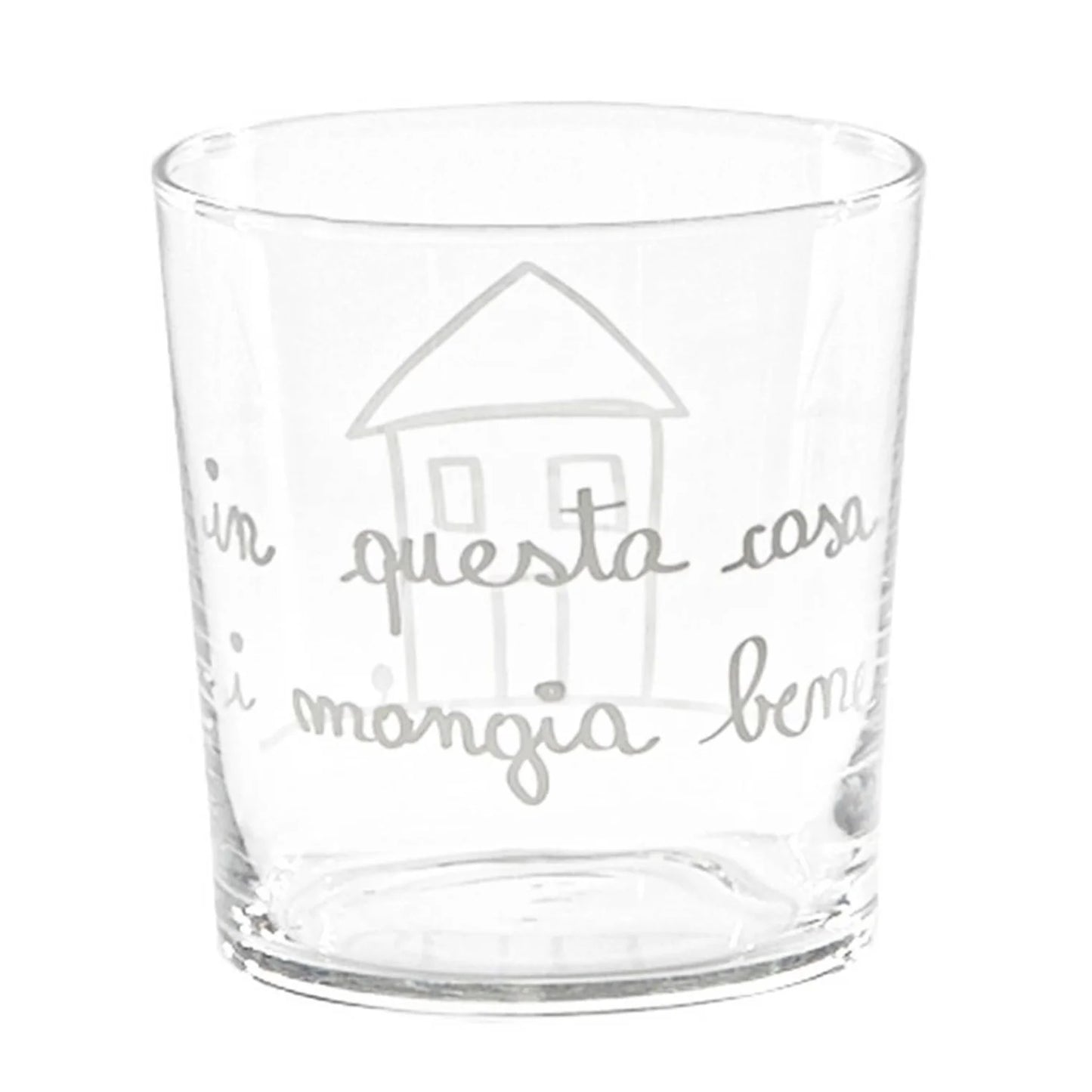 Set di 6 bicchieri da acqua in questa casa si mangia bene SIMPLE DAY