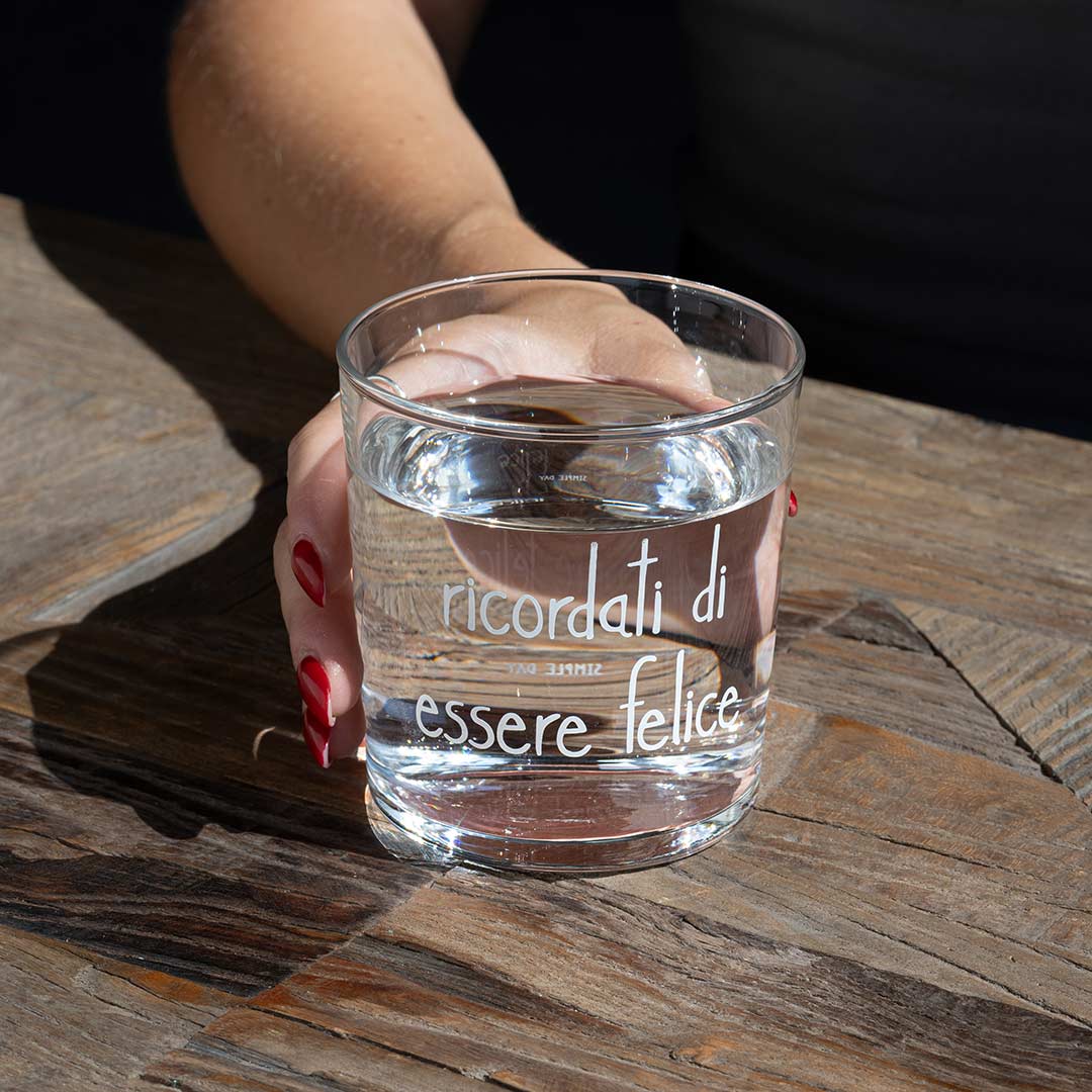 Set di 6 bicchieri da acqua Ricordati di essere felice SIMPLE DAY