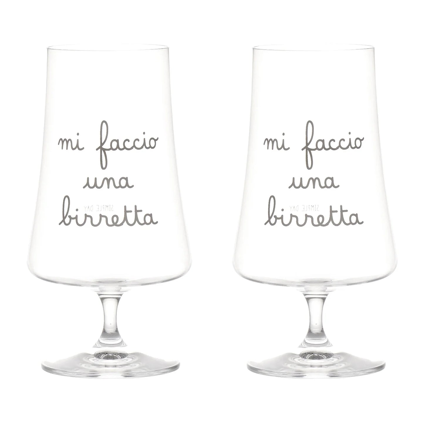 Set 2 Bicchieri calici birra Mi faccio una birretta - 55cl vetro