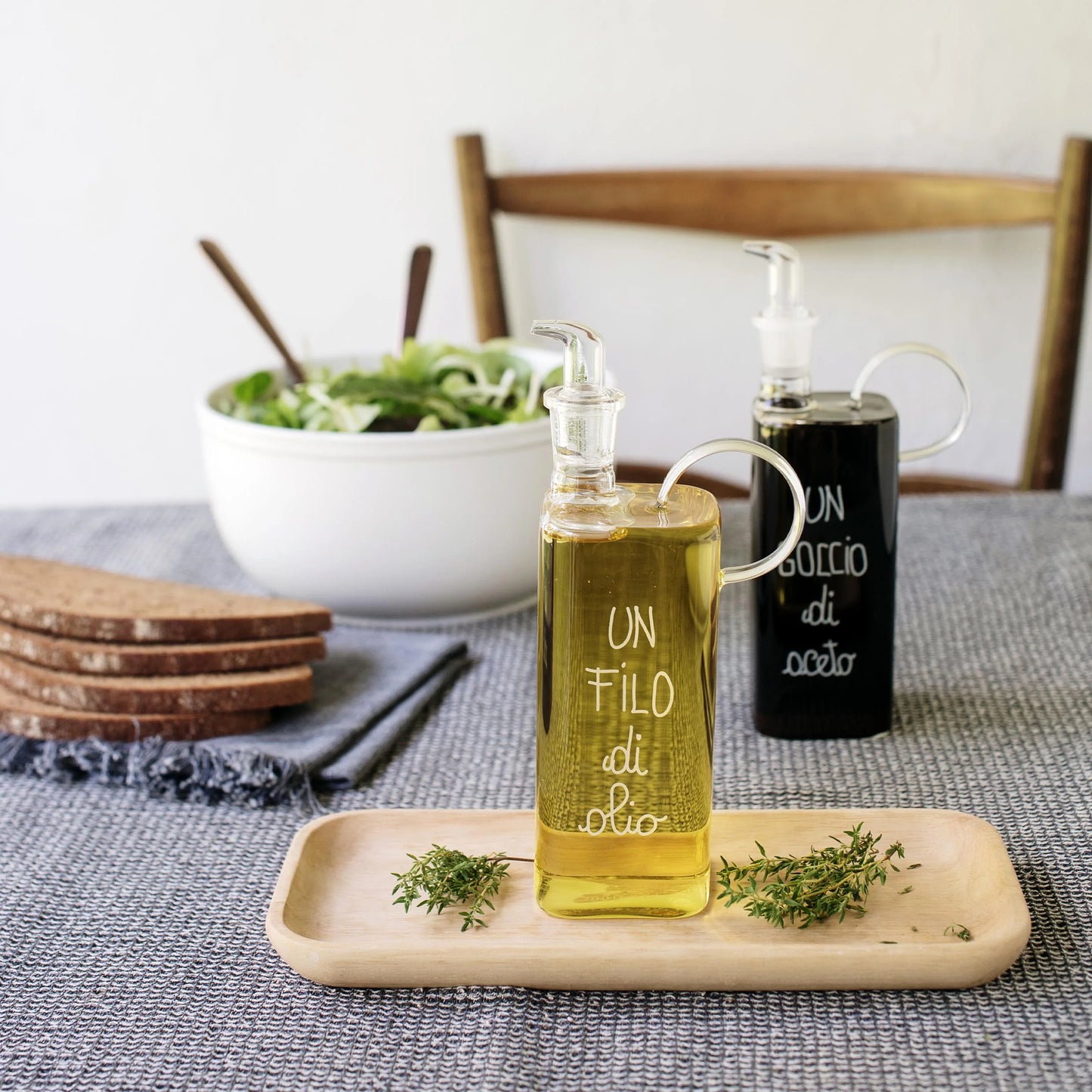 Oliera Vetro Borosilicato Un Filo d'Olio Simple Day 400ml | Dosatore Olio