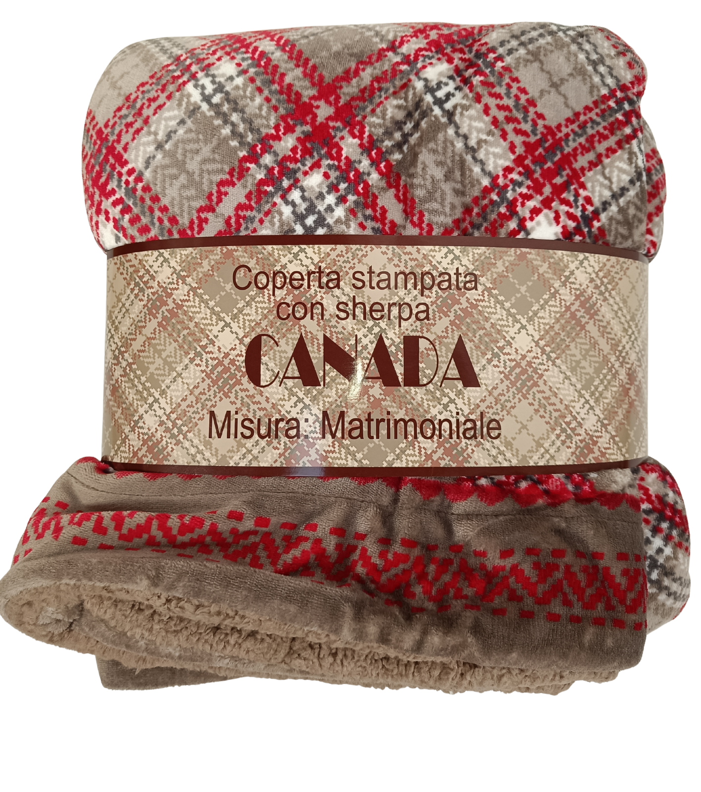 PLAID PILE STAMPATO AGNELLATO sherpa Canada varie misure