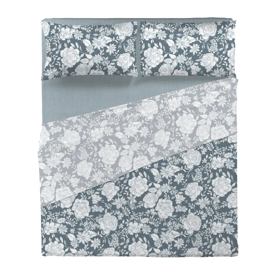 Lenzuola matrimoniali completo letto matrimoniale flanella jenna blu Di Maestro