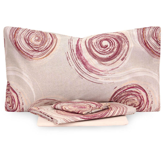 Completo letto matrimoniale Jolly Loira lenzuola cotone malva