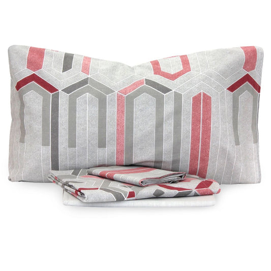 Completo letto matrimoniale Jolly Nilo lenzuola cotone grigio tortora