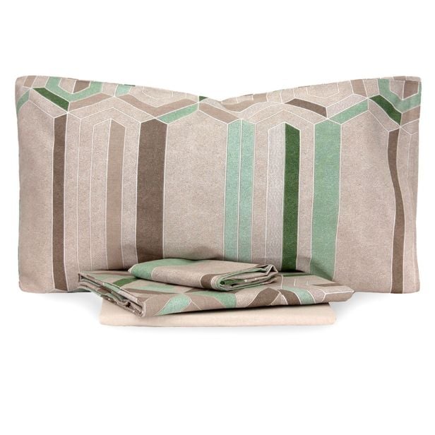 Completo letto matrimoniale Jolly Nilo lenzuola cotone grigio tortora