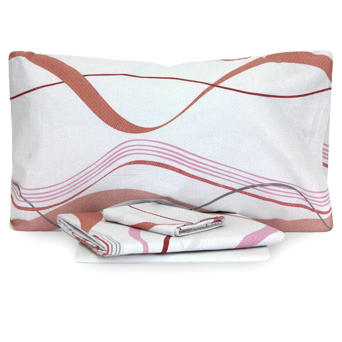 Completo letto matrimoniale Jolly Odra  lenzuola cotone ottanio rosa antico