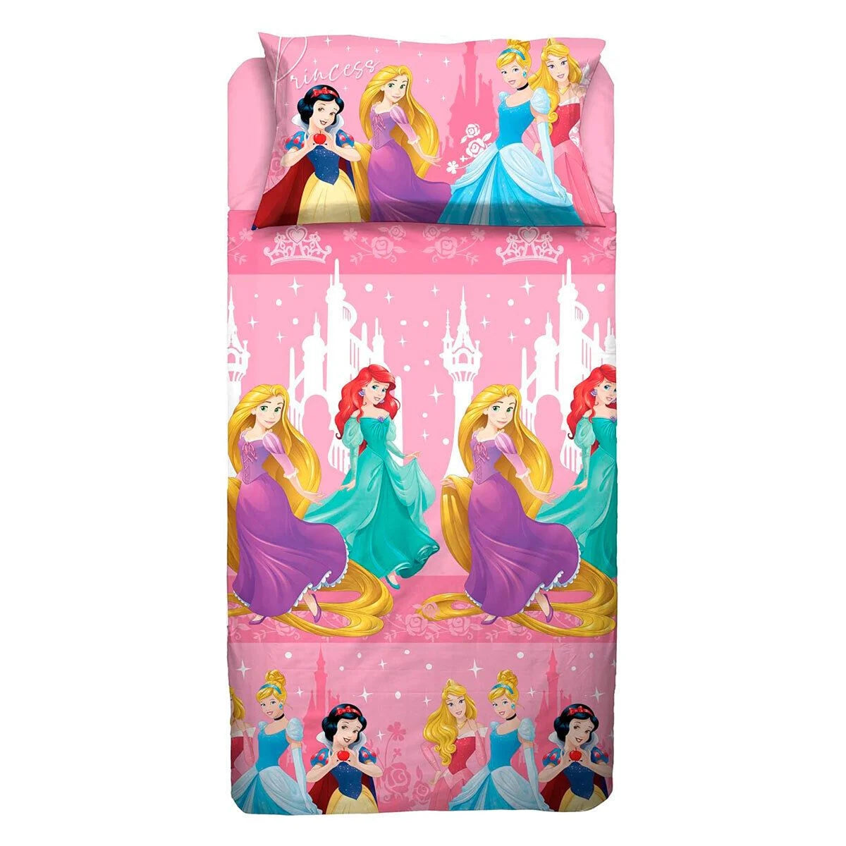 COMPLETO LENZUOLA COTONE LETTO SINGOLO 1 PIAZZA 1 PIAZZA E MEZZA DISNEY PRINCIPESSE PRINCESS