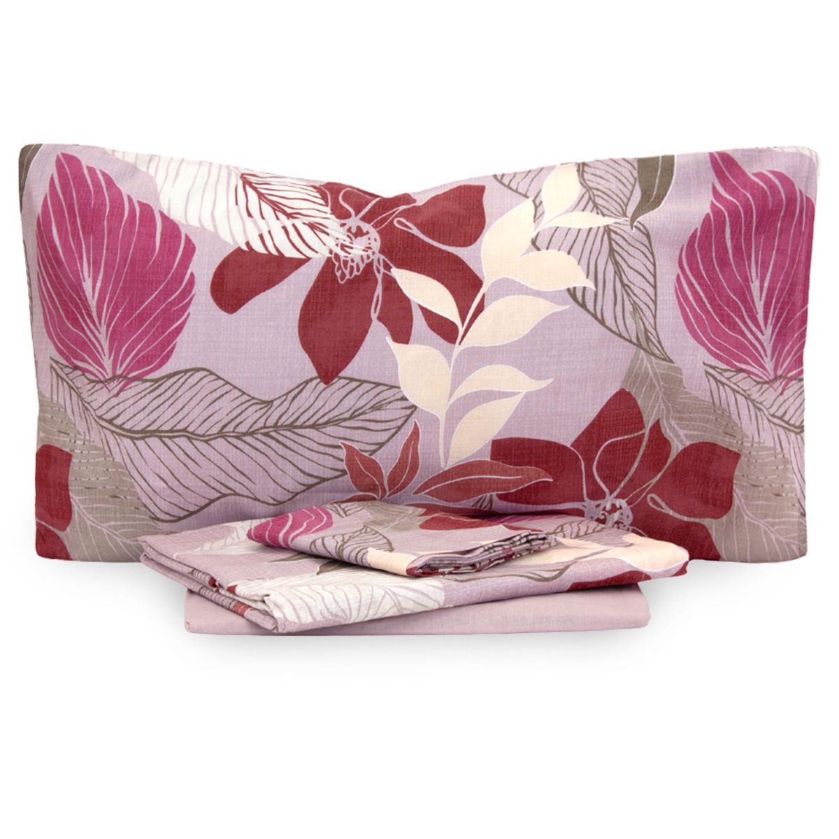 Completo letto matrimoniale Jolly Tamigi lenzuola cotone malva