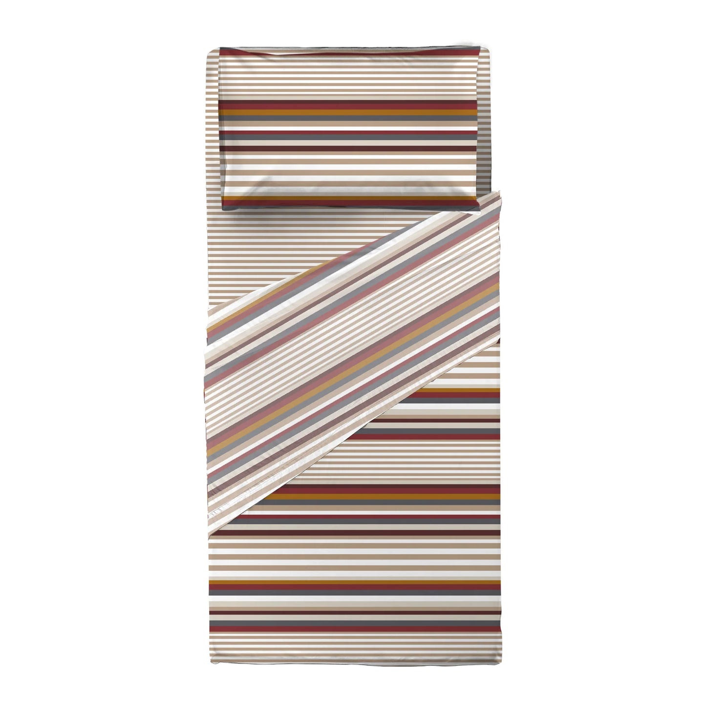 COMPLETO LENZUOLA COTONE LETTO SINGOLO DI MAESTRO ITALIA 90X200 RIGHE