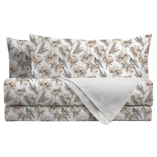 LENZUOLA MATRIMONIALI COTONE COMPLETO LETTO DI MAESTRO FIORI E PUNTINI