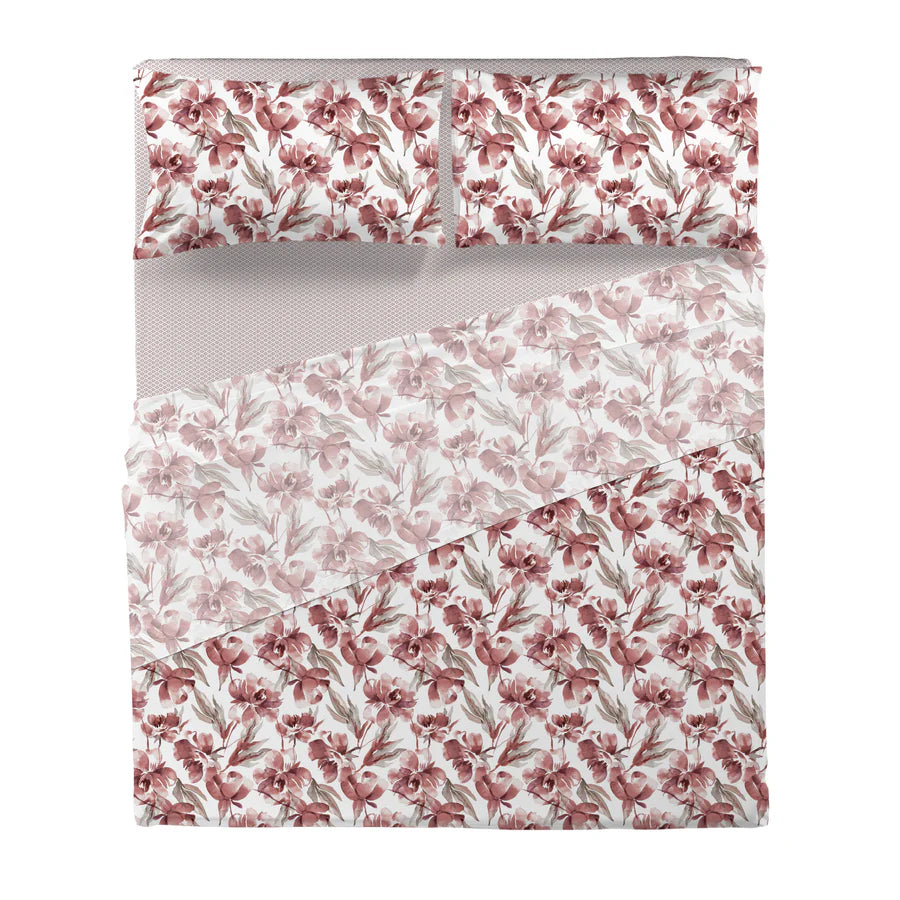 LENZUOLA MATRIMONIALI COTONE COMPLETO LETTO DI MAESTRO FIORI E PUNTINI