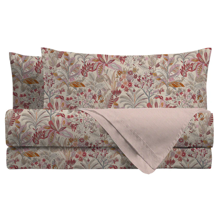 LENZUOLA MATRIMONIALI COTONE COMPLETO LETTO DI MAESTRO ITALIA fiori THAIS