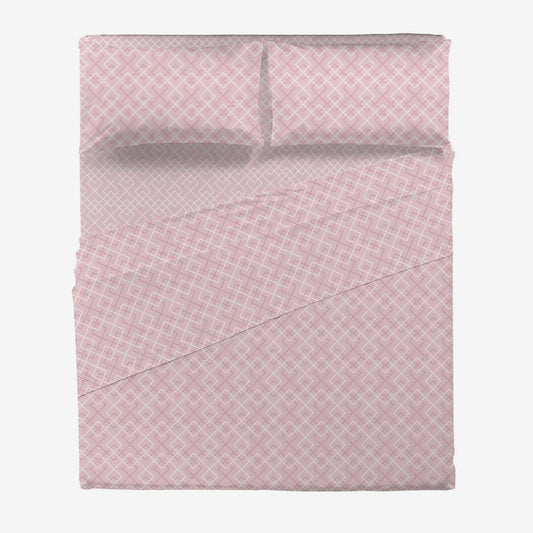 Lenzuola matrimoniali completo letto matrimoniale flanella ingrid pink Di Maestro