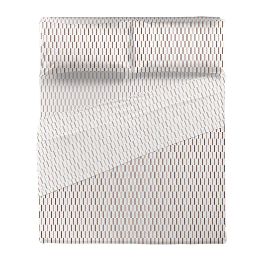 Lenzuola matrimoniali completo letto matrimoniale flanella Victor caramel Di Maestro