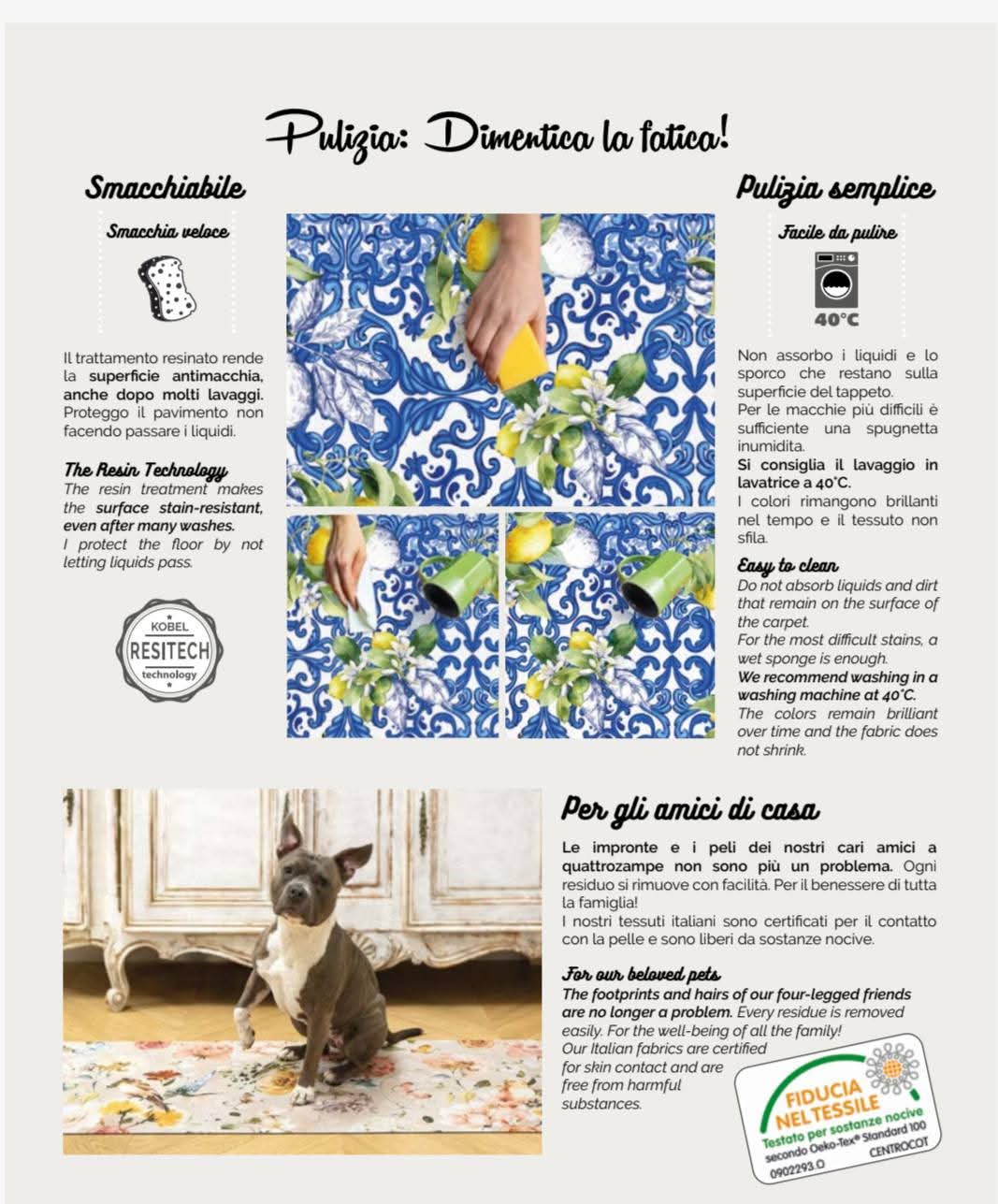 TAPPETO METRAGGIO PASSATOIA KOBEL SPRINTY LAVABILE IN LAVATRICE ASTRATTO