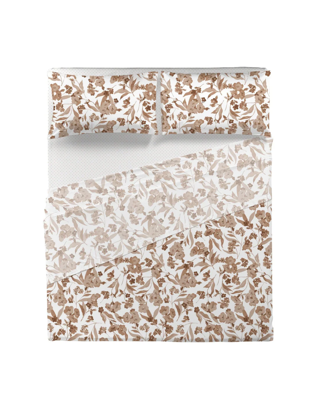 LENZUOLA MATRIMONIALI FLANELLA COMPLETO LETTO DI MAESTRO ITALIA fiori Malika caramel