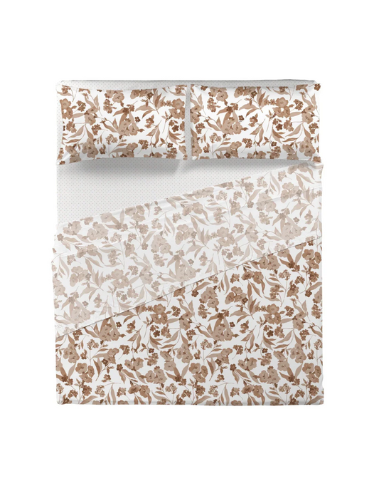 LENZUOLA MATRIMONIALI FLANELLA COMPLETO LETTO DI MAESTRO ITALIA fiori Malika caramel