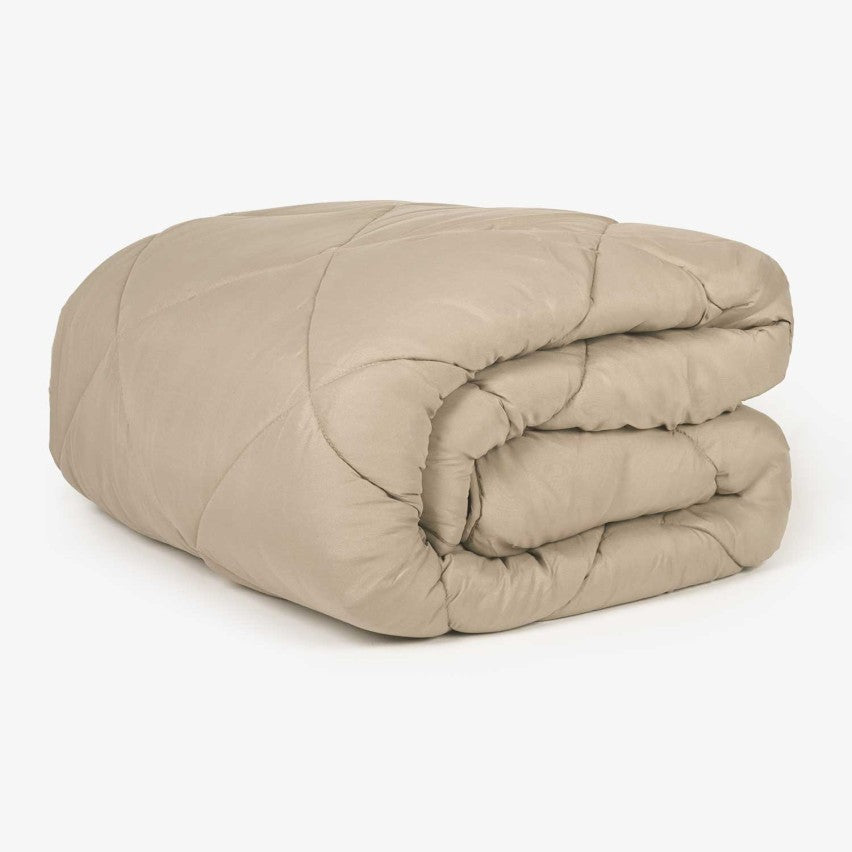 Trapunta matrimoniale mano piuma anallergica coperta imbottita invernale Di Maestro tinta unita