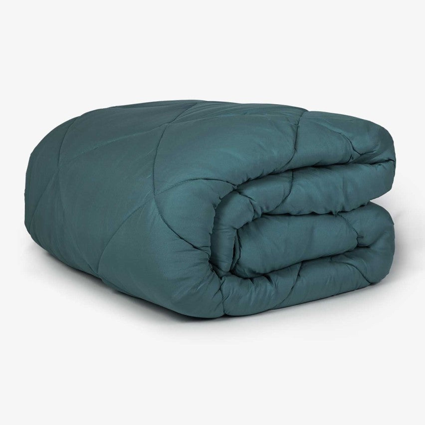 Trapunta matrimoniale mano piuma anallergica coperta imbottita invernale Di Maestro tinta unita