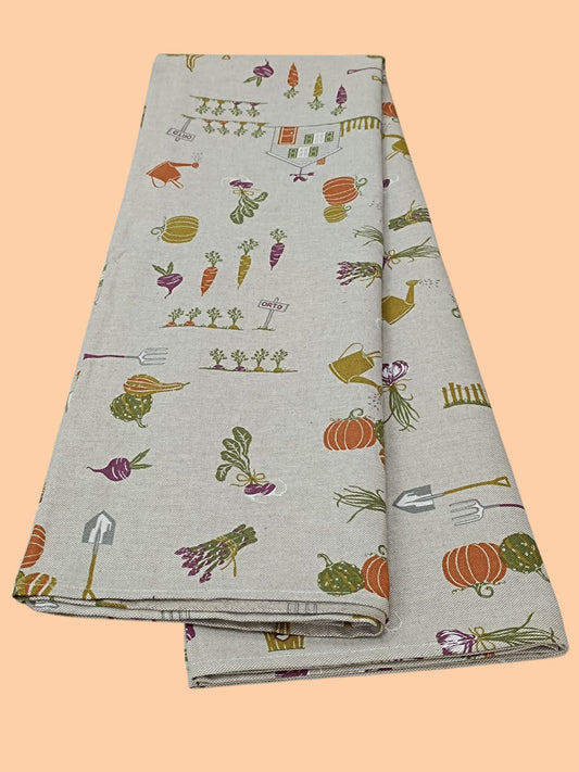 Tovaglia cotone poliestere effetto lino 6 posti 140 x 180 cm zucca autunno orto