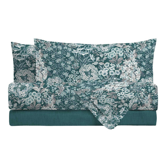 LENZUOLA MATRIMONIALI COTONE COMPLETO LETTO DI MAESTRO ITALIA fiori ELSABETH