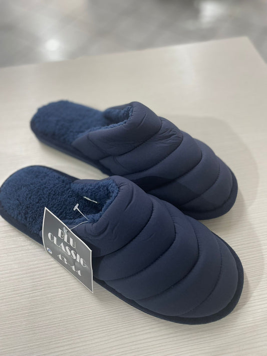 Pantofole Uomo Imbottite Blu - Ciabatte Invernali