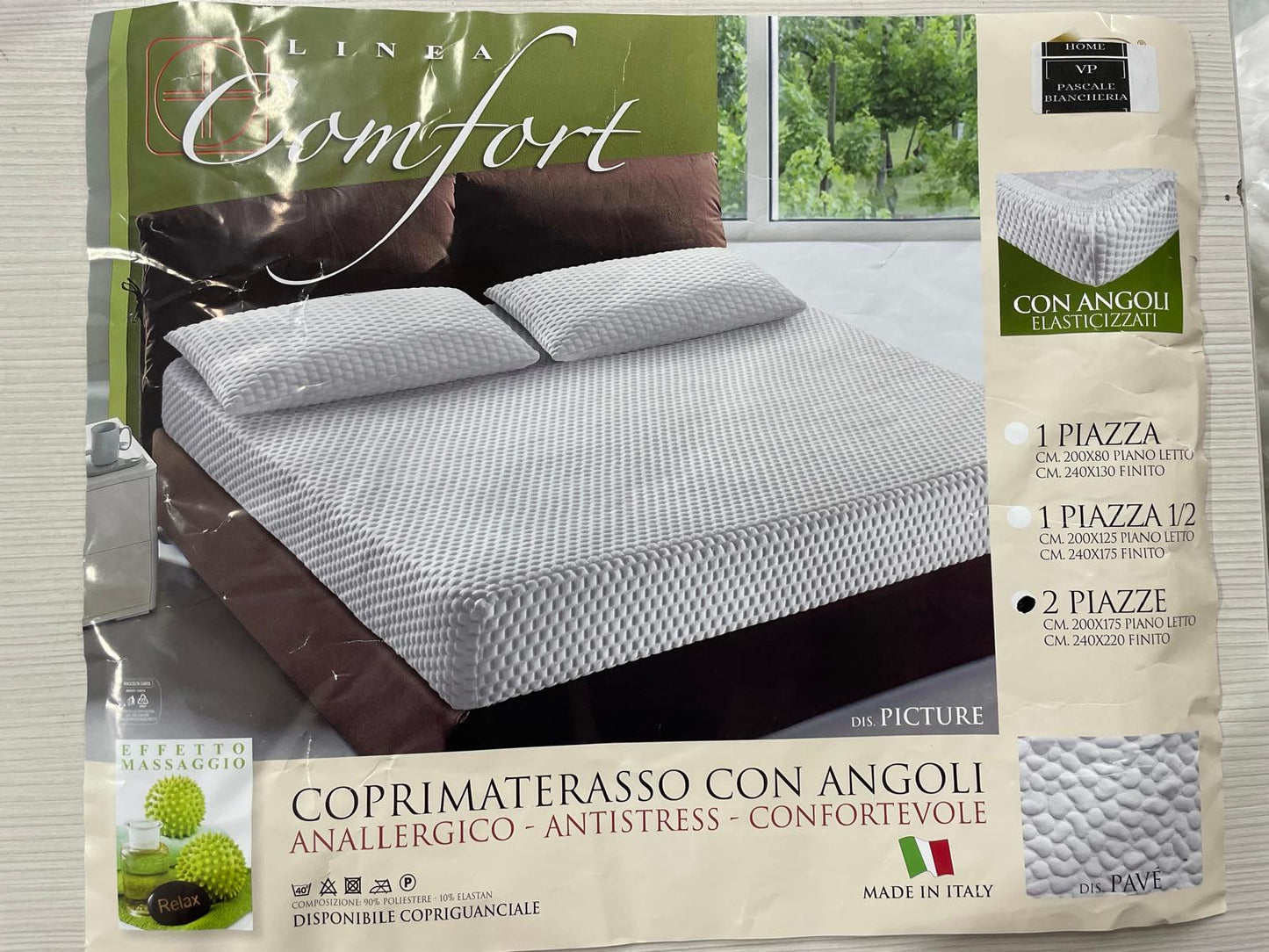 Coprimaterasso con Angoli Elasticizzati – Linea Comfort  Made in Italy elastico unico anallergico antistress