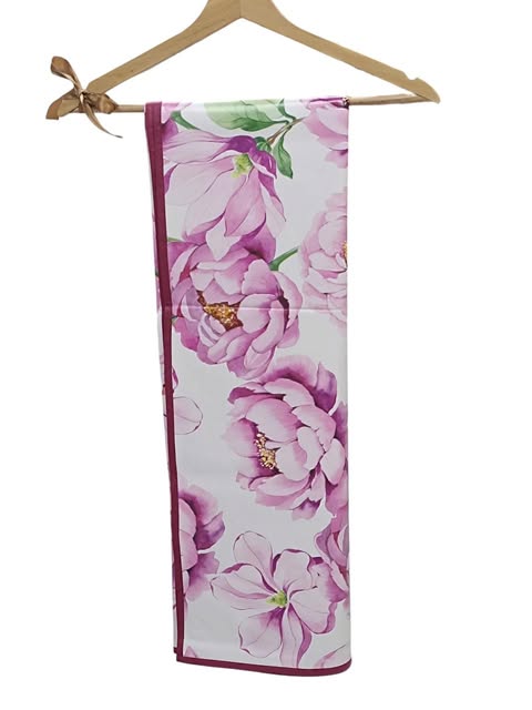 Tovaglia plastica made in Italy  6 posti 12 posti anti macchia impermeabile fiori rosa