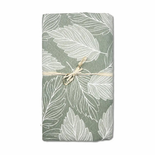 Copriletto foulard copritutto arredatutto in piquet natura foglia verde Matrimoniale 2 piazze