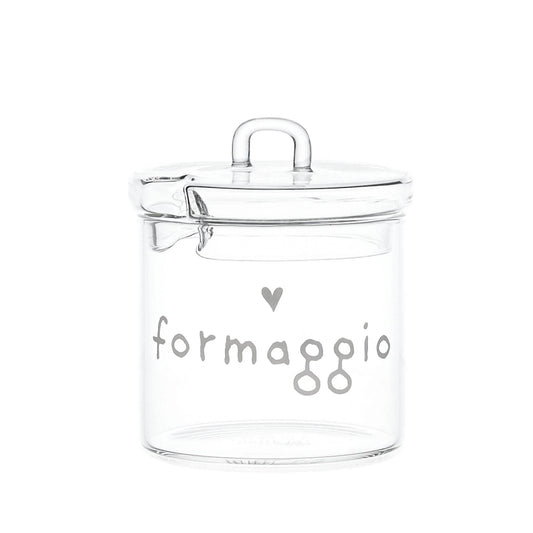 Formaggiera in Vetro Borosilicato con Coperchio Formaggio 9x11cm