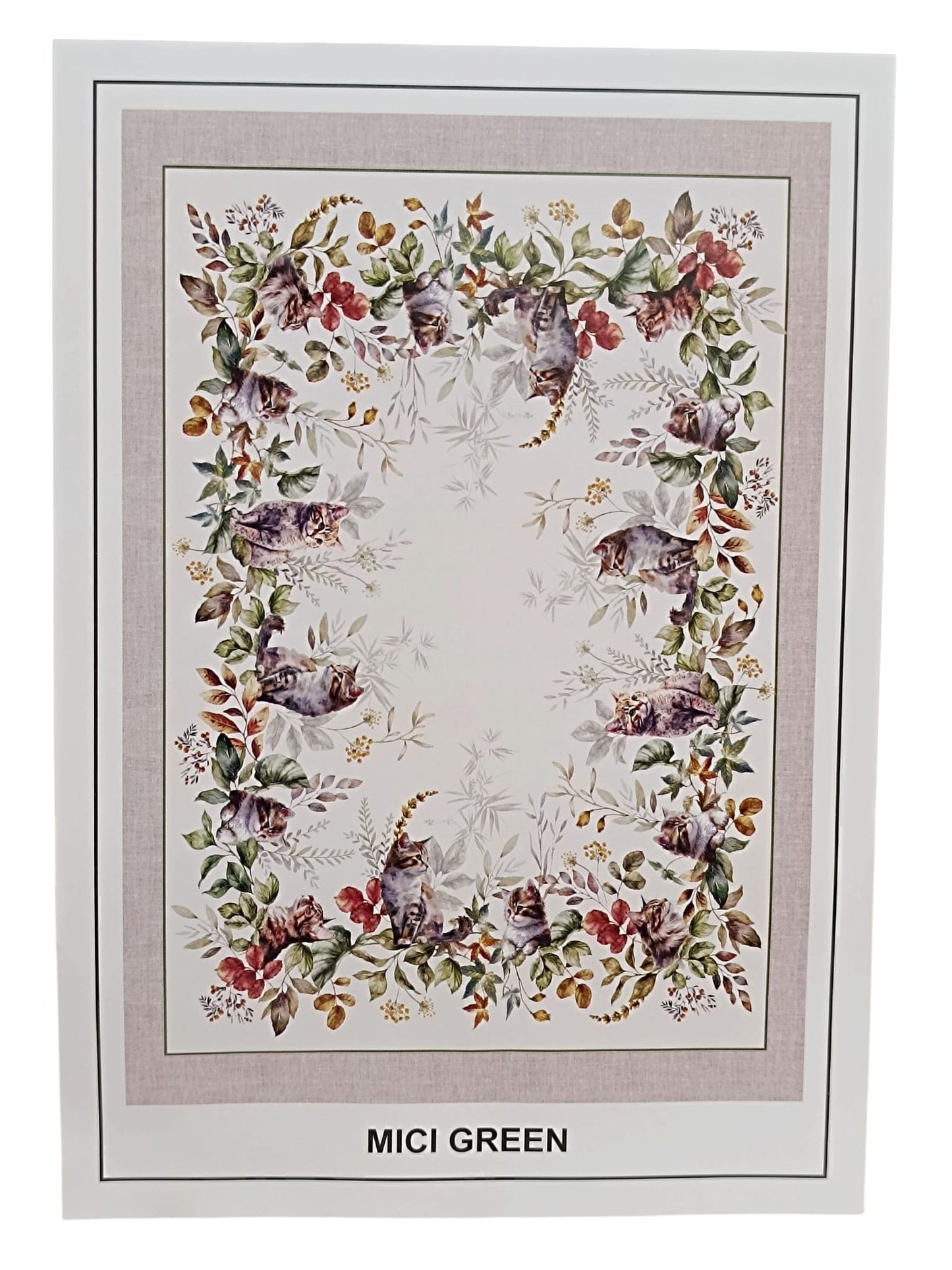 Tovaglia con stampa digitale 100% cotone biancheria tavola gatti mici