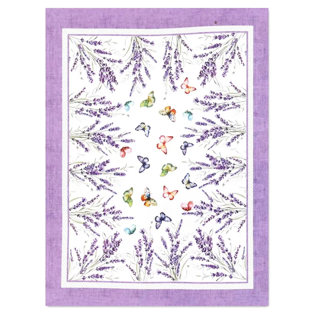 Tovaglia con stampa digitale 100% cotone biancheria tavola lavanda