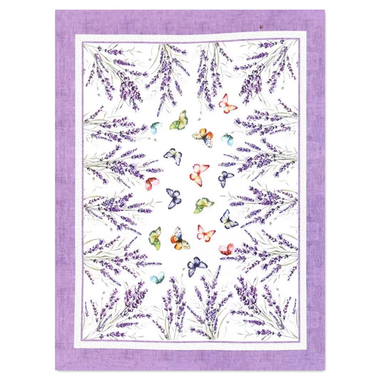 Tovaglia con stampa digitale 100% cotone biancheria tavola lavanda