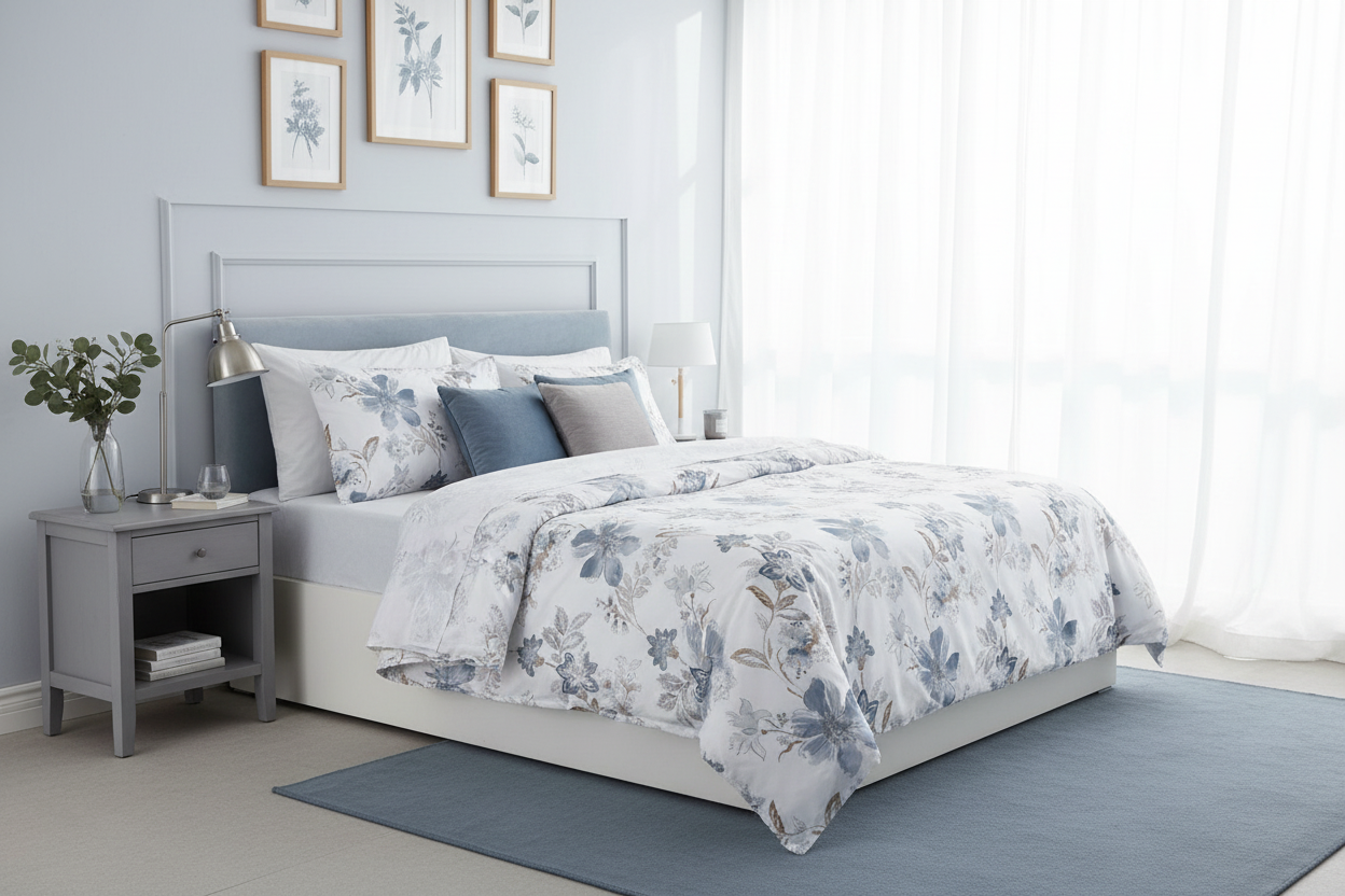 LENZUOLA MATRIMONIALI COTONE COMPLETO LETTO DI MAESTRO ITALIA fiori Amal