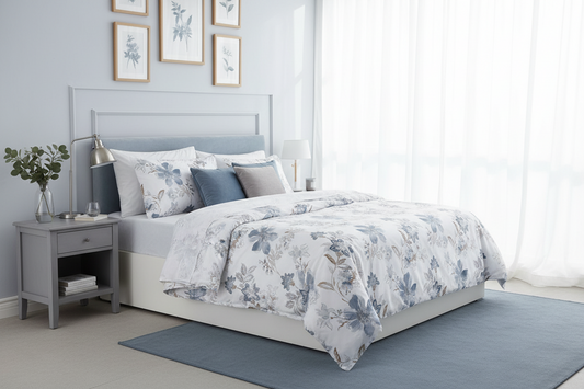 LENZUOLA MATRIMONIALI COTONE COMPLETO LETTO DI MAESTRO ITALIA fiori Amal