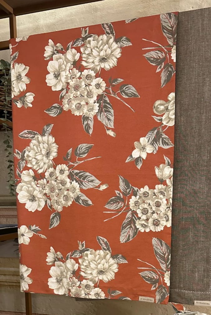 TOVAGLIA 6 12 PERSONE 160X200 CM 160 x 270 PURO COTONE STAMPA FIORI Maelle grigio ruggine