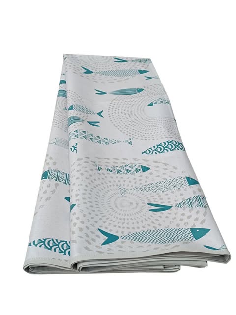 Tovaglia plastica made in Italy goffrata trama rilievo 6 posti 12 posti pesci