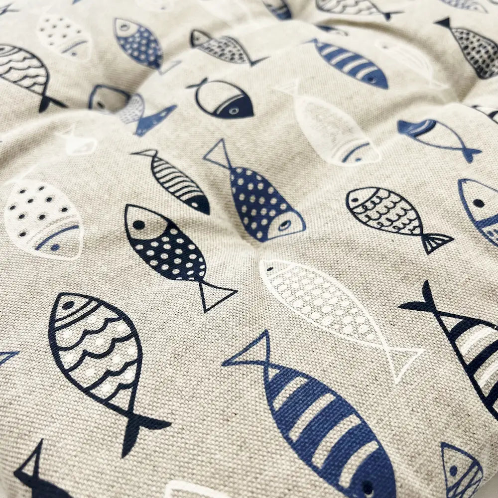 Cuscino per Sedia con Lacci Pesciolino Mare – Grigio | Made in Italy