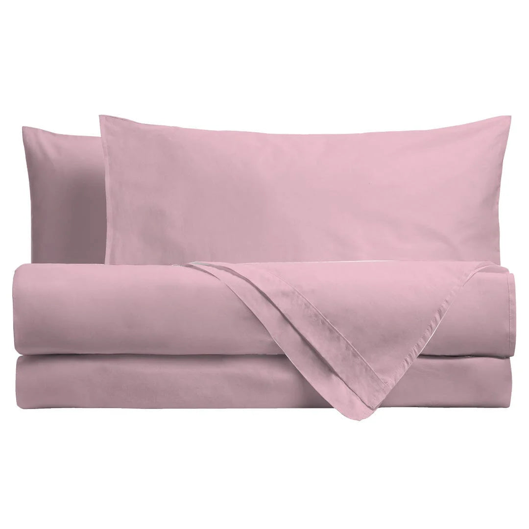 COMPLETO LETTO MATRIMONIALE LENZUOLA COTONE DI MAESTRO ITALIA TINTA UNITA biancheria casa