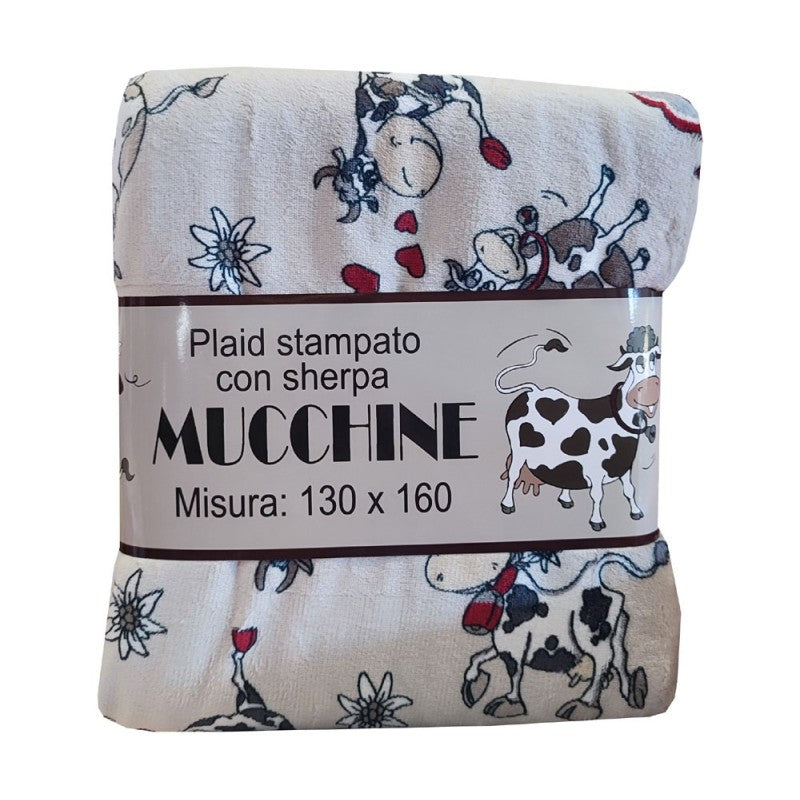 PLAID PILE STAMPATO AGNELLATO sherpa Mucchine varie misure